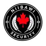 Niibawi Security maple leaf and feather emblem